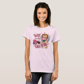 Wijn is mijn Valentijn – Speels en Romantisch T-shirt (Voorkant volledig)