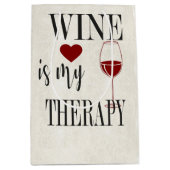 Wijn is mijn waszak voor therapie medium cadeauzakje (Voorkant)