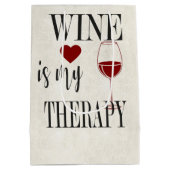 Wijn is mijn waszak voor therapie medium cadeauzakje (Achterkant)