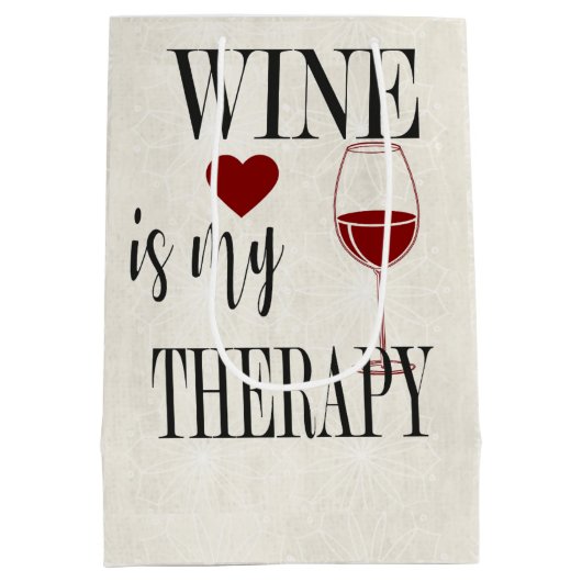 Wijn is mijn waszak voor therapie medium cadeauzakje (Achterkant)