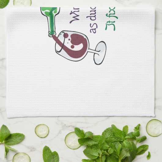 WIJN IS VOOR VROUWEN THEEDOEK (Gevouwen)