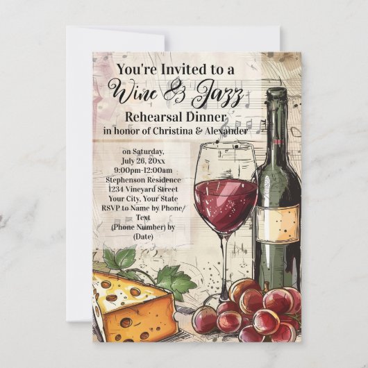 Wijn & Jazz Probediner Kaart (Voorkant)