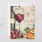 Wijn & Jazz Sociaal Evenement Proeffeest Uitnodigi Kaart (Achterkant)