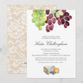 Wijn & Kaas Bruids Douche Uitnodiging 5x7 (Voorkant / Achterkant)