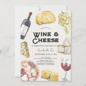 Wijn & Kaas Charcuterie Gingham Bruidsmeisje Borre Kaart (Voorkant)