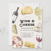 Wijn & Kaas Charcuterie Gingham Proeverij Feestje Kaart (Voorkant)