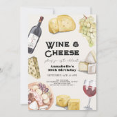 Wijn & kaas Charcuterie Gingham Volwassen verjaard Kaart (Voorkant)