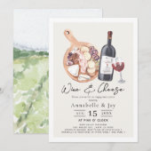 Wijn & kaas Charcuterie Verlovingsfeest Kaart (Voorkant / Achterkant)