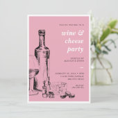 Wijn & kaas Elke gelegenheid Party uitnodiging (Staand voorkant)