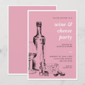Wijn & kaas Elke gelegenheid Party uitnodiging (Voorkant / Achterkant)