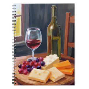 Wijn & Kaas   Olie Schilderij Charcuterie Notitieboek