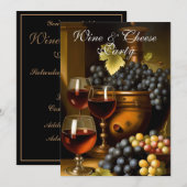 Wijn & Kaas Party 3 Kaart (Voorkant / Achterkant)