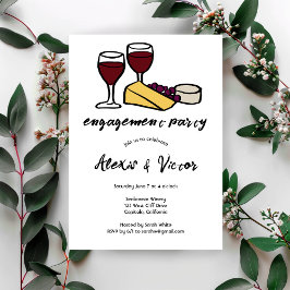 Wijn & Kaas Proeverij Engagement Party CUSTOM Kaart