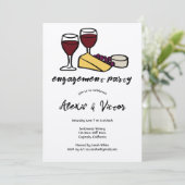 Wijn & Kaas Proeverij Engagement Party Kraf CUSTOM Kaart (Staand voorkant)