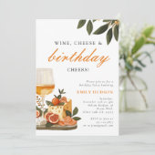 Wijn & Kaas Verjaardagsfeest Kaart (Staand voorkant)