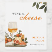 Wijn & Kaas Verloving Feest Etiket (Enkel label)
