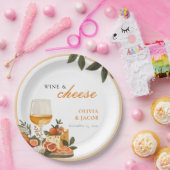 Wijn & Kaas Verloving Feest Papieren Bordje (Feest)