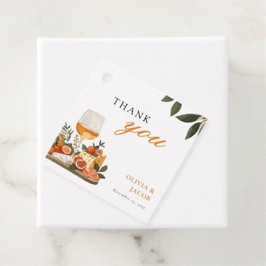 Wijn & kaas verlovingsfeest bedankjes labels (In situ)