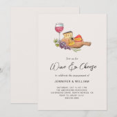 Wijn & kaas verlovingsfeest kaart (Voorkant / Achterkant)