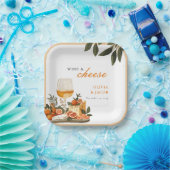 Wijn & kaas verlovingsfeest papieren bordje (Feest)