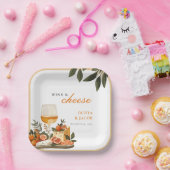 Wijn & kaas verlovingsfeest papieren bordje (Feest)