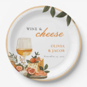 Wijn & kaas verlovingsfeest papieren bordje (Voorkant)