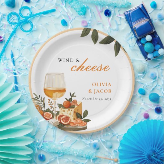 Wijn & Kaas Verlovingspartij Papieren Bordje (Feest)