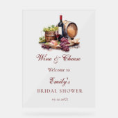 Wijn & Kaas Vrijgezellenfeest welkom Teken Acryl Bord (Voorkant)