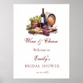 Wijn & Kaas Vrijgezellenfeest welkom Teken Poster (Voorkant)