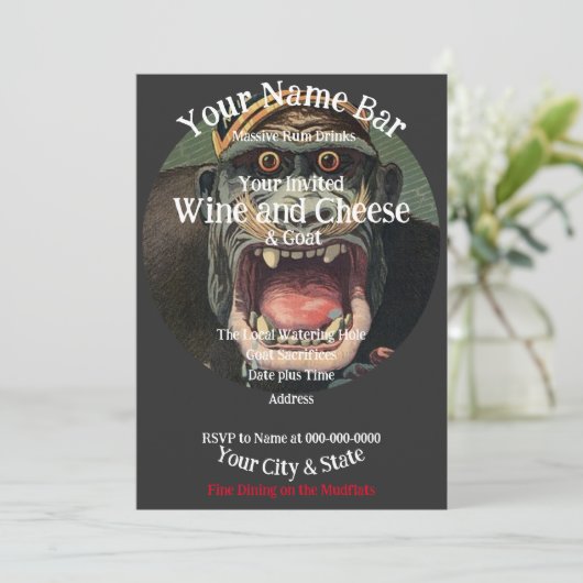 Wijn & Kaasfeestje Kaart (Staand voorkant)