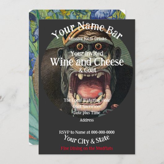 Wijn & Kaasfeestje Kaart (Voorkant / Achterkant)