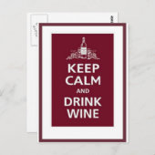 WIJN: "KALK EN DRINK HOUDEN" BRIEFKAART (Voorkant / Achterkant)