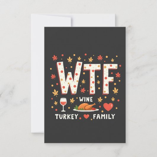 Wijn Kalkoen Familie Grappige Thanksgiving Bedankkaart (Voorkant)