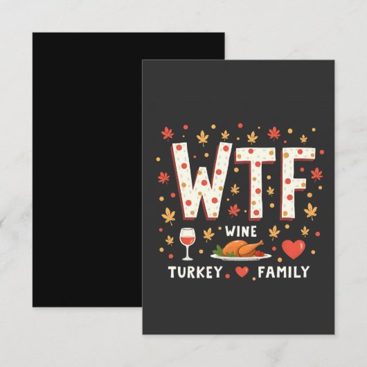 Wijn Kalkoen Familie Grappige Thanksgiving Bedankkaart (Voorkant / Achterkant)