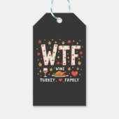 Wijn Kalkoen Familie Grappige Thanksgiving  Cadeaulabel (Voorkant)