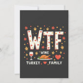 Wijn Kalkoen Familie Grappige Thanksgiving Feestdagenkaart (Voorkant)