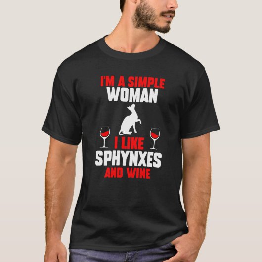 Wijn Kat Sphynx T-shirt (Voorkant)