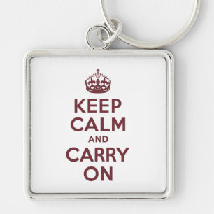 Wijn Keep Calm and Carry On Sleutelhanger