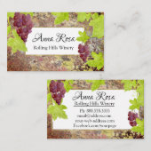 *~* Wijn-kelderwijn-wijndruivenclusterWijnwerf Visitekaartje (Voorkant / Achterkant)