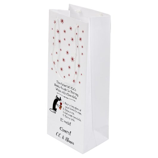 Wijn koppelen aan Chocolate Funny Wijn Cadeautas (Voorkant Gekanteld)
