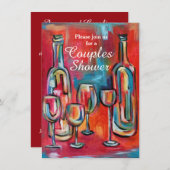 Wijn koppels bruiloft douchefeest kaart (Voorkant / Achterkant)