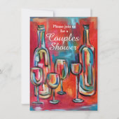 Wijn koppels bruiloft douchefeest kaart (Voorkant)