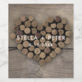 Wijn kurk hart wijn label wijn etiket (Enkel label)