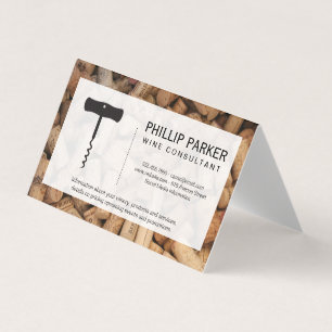 Wijn   Kurkentrekker (kurkstapel) lijst Visitekaartje