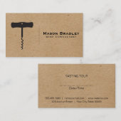 Wijn | Kurkentrekker (natuurlijk) Visitekaartje (Voorkant / Achterkant)