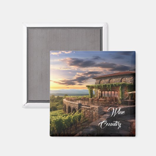 Wijn Land druiven magneet (Voorkant / Achterkant)