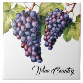 Wijn Land druiven Print Tegel Tegeltje (Voorkant)