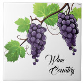 Wijn Land druiven Print Tegel Tegeltje (Voorkant)