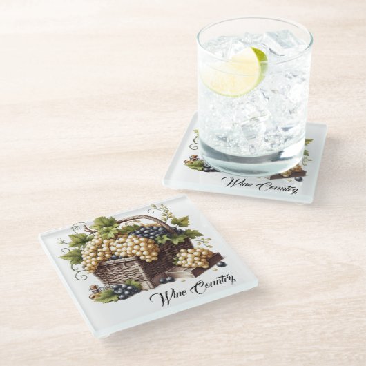 Wijn Land Glas Onderzetter (Schuin)