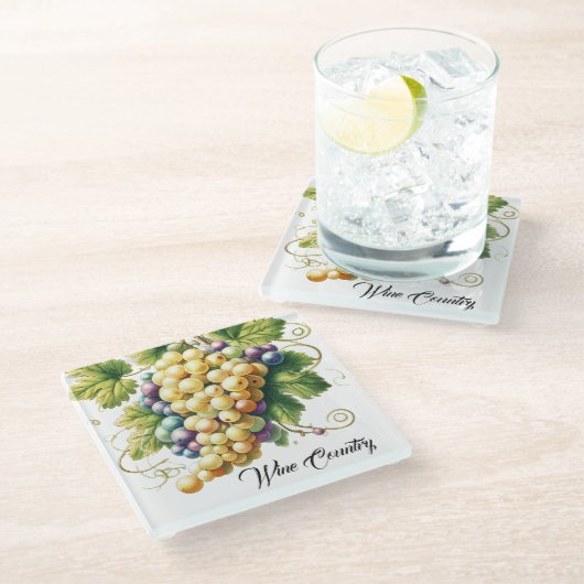 Wijn Land Glas Onderzetter (Schuin)